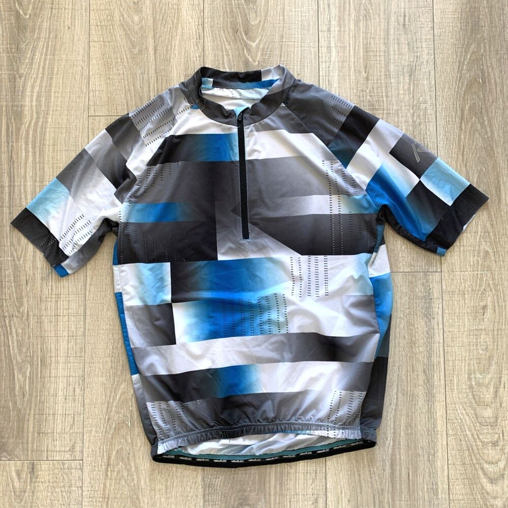 Rukka Cycling Bike Shirt Pullover Short Sleeve Zip Gray Mens size 48/S